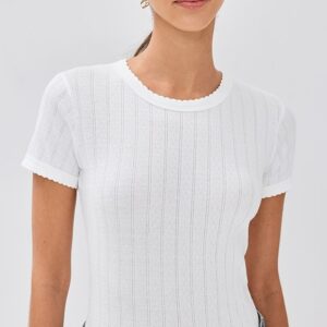 Pointelle Short Sleeve Tee