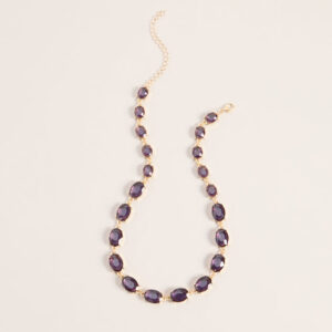 Polished Detail Gemstone Necklace