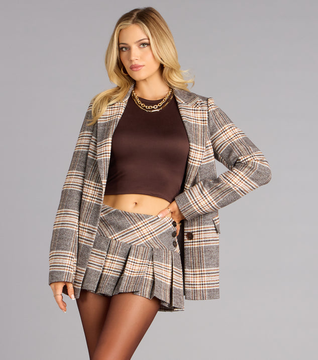 Windsor Polished Edit Plaid Pleated Mini Skort