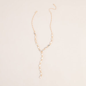 Polished Glam Rhinestone Lariat Necklace