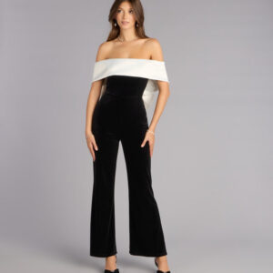 Polished Luxe Bow-Back Velvet Jumpsuit
