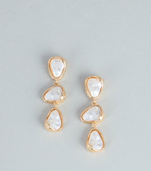 Windsor Polished Mood Faux Pearl Linear Earrings