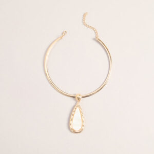 Polished Move Statement Stone Collar Necklace