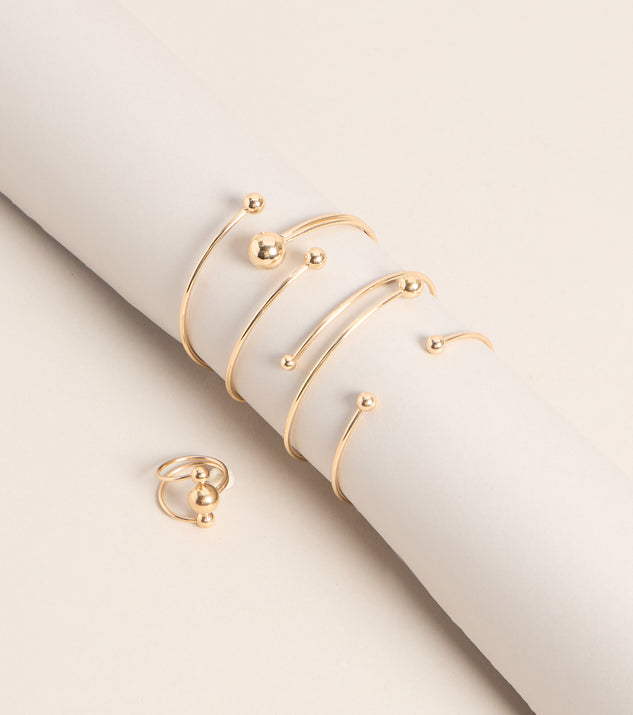 Windsor Polished Orbit Bracelet Ring Set