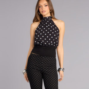 Polished Plans Polka Dot Halter Top