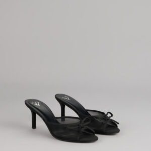 Windsor Polished Sweet Bow Detail Mesh Mule Heels Polished Sweet Bow Detail Mesh Mule Heels