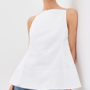 Tibi Poplin Strappy Open Back Top