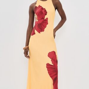 Poppy Flowers Maxi Dress