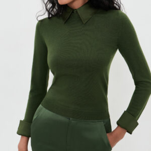 ALICE + OLIVIA Porla Collared Sweater