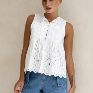 Posey White Eyelet Top