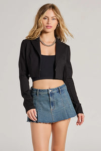 Posh Moment Ponte Knit Cropped Blazer
