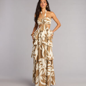 Windsor Postcard Pretty Halter Cutout Maxi Dress Postcard Pretty Halter Cutout Maxi Dress