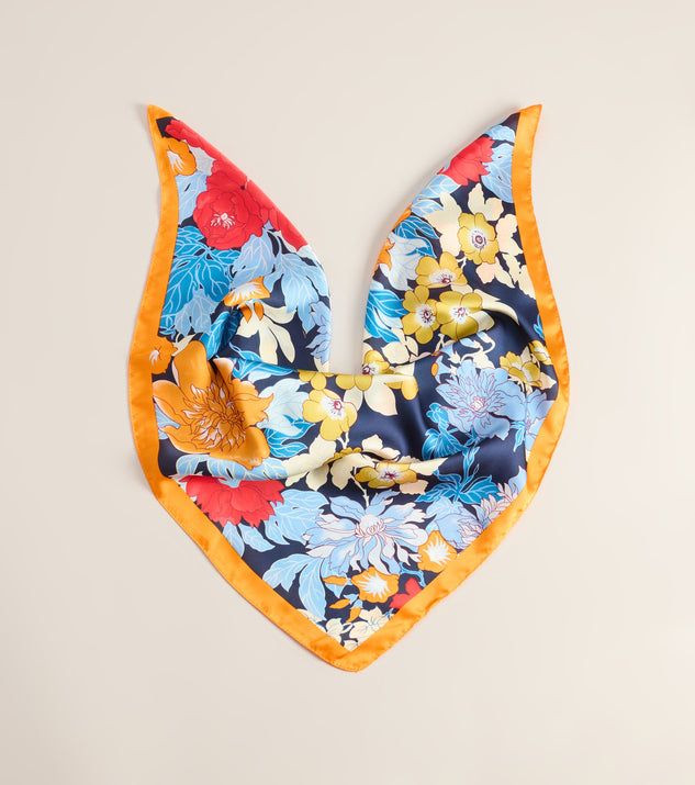 Windsor Postcard Ready Floral Print Satin Scarf
