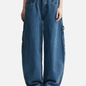 T By Alexander Wang Prestyled Mid Rise Oversized Jean with Logo Elastic Prestyled Mid Rise Oversized Jean with Logo Elastic