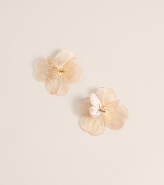 Windsor Pretty Extra Flower Statement Stud Earrings