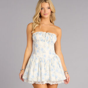 Pretty Please Floral Skater Dress