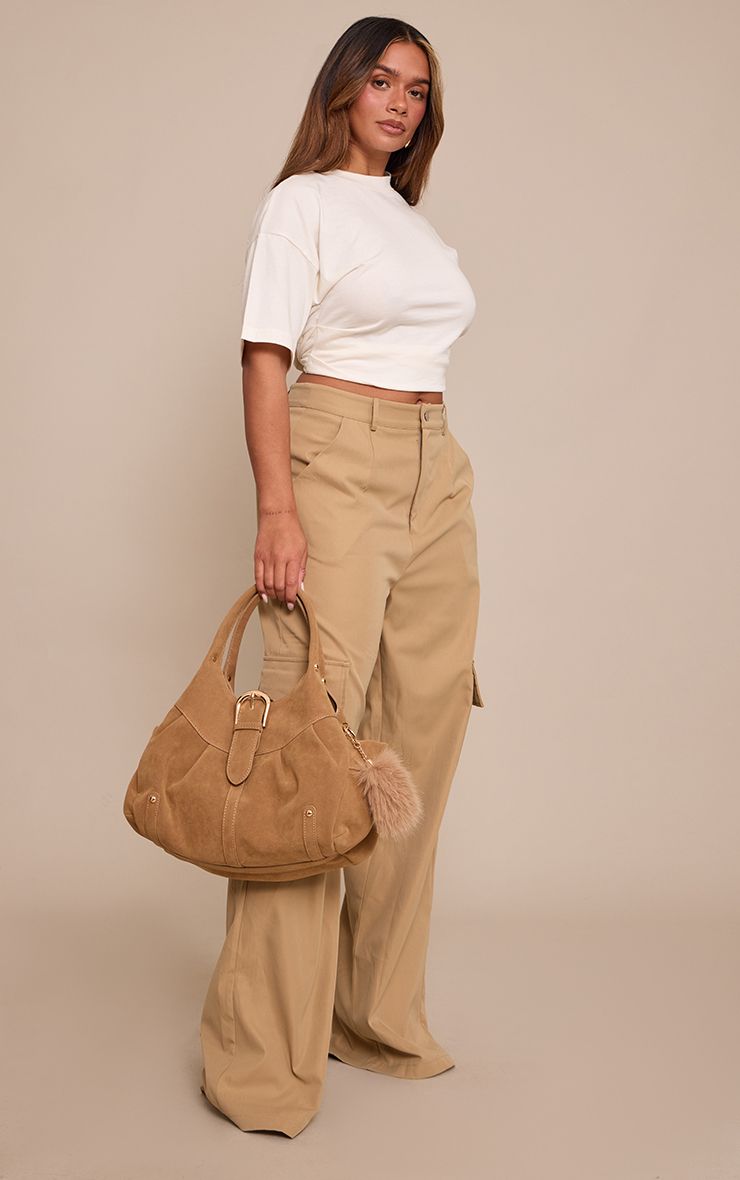PrettyLittleThing Shape Stone Buckle Cargo Wide Leg Trousers - Image 2