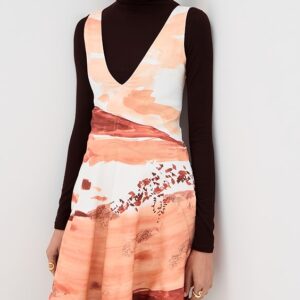 JW Anderson Printed V Neck Mini Dress Printed V Neck Mini Dress