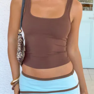 BB Exclusive Prue Brown Scoop Neck Tank Top