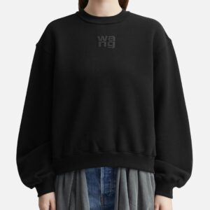 T By Alexander Wang Puff Logo Essential Terry Crew Sweatshirt Puff Logo Essential Terry Crew Sweatshirt