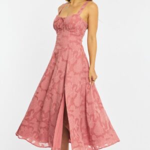 Purple Midi Dress Burn Out