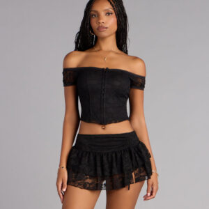 Windsor Quiet Allure Off Shoulder Lace Corset Top Quiet Allure Off Shoulder Lace Corset Top