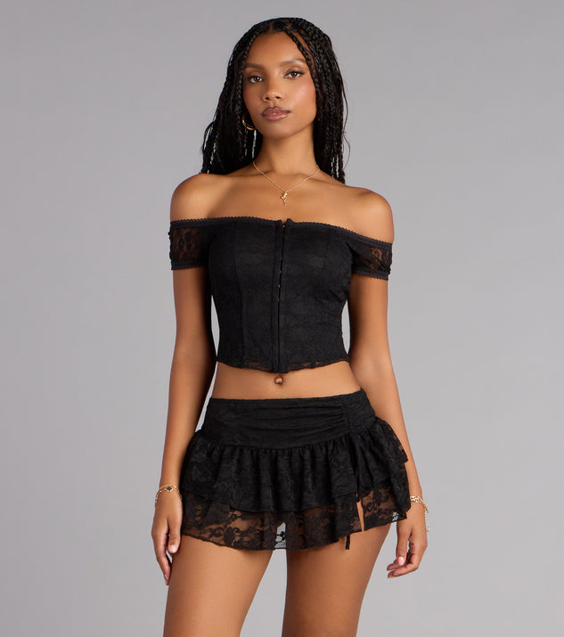 Windsor Quiet Allure Off Shoulder Lace Corset Top