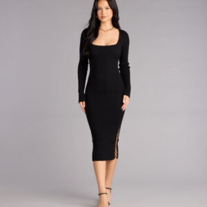 Windsor Quietly Bold Lattice Side Midi Dress Quietly Bold Lattice Side Midi Dress