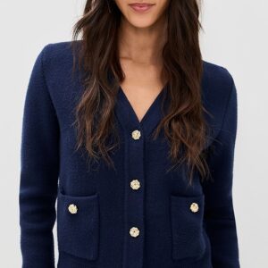LE BOP Quinn Gold Button Cardi