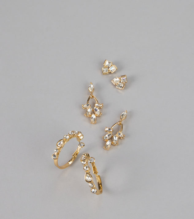 Windsor Radiant Mix Crystal Hoop Stud Set