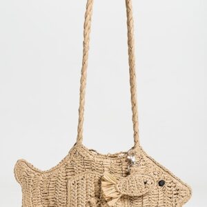 Damson Madder Raffia Fish Bag