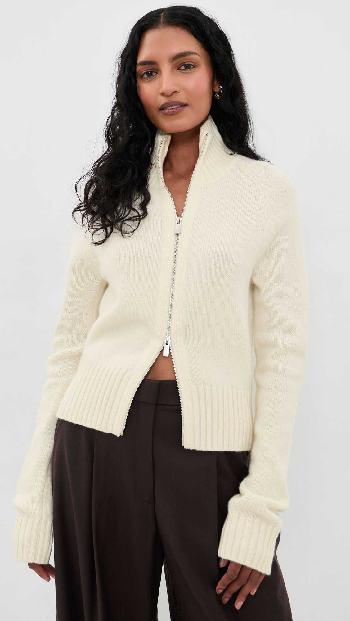 Theory Raglan Zip Turtleneck Cardigan