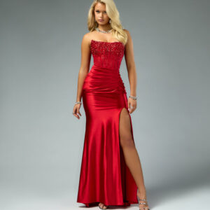 Raven Satin Corset Mermaid Ball Gown