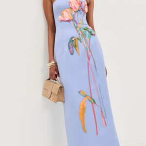 Leo Lin Rayna Embroidered Bustier Maxi Dress