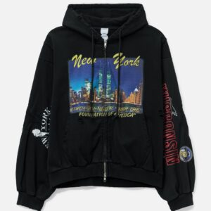 Reconstructed Sweatshirts Zip Hoodie
