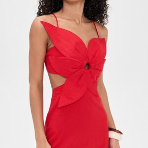 FARM Rio Red Flower Mini Dress Red Flower Mini Dress