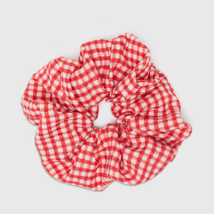 Red Gingham Shirred Scrunchie Red Gingham Shirred Scrunchie