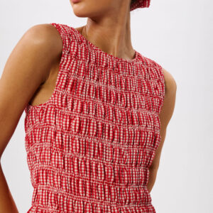 Red Gingham Shirred Top Red Gingham Shirred Top