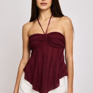 Ally Fashion Red Halter Top Sleeveless Red Halter Top Sleeveless
