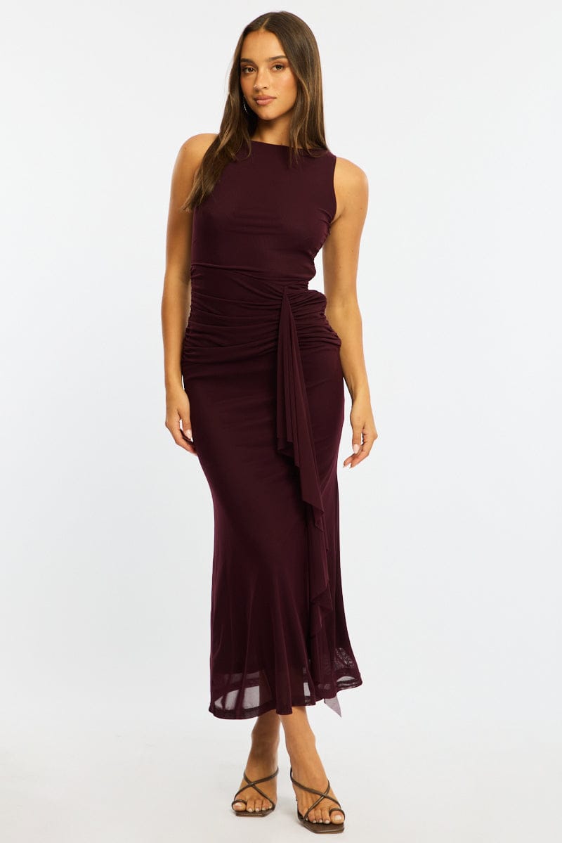 Ally Fashion Red Maxi Dress Mesh