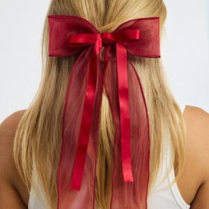 Ally Fashion Red Organza Hair Bow Red Organza Hair Bow