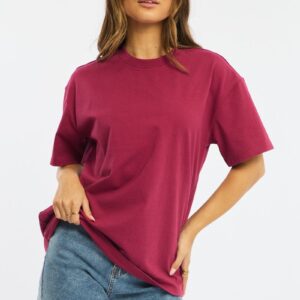 Ally Fashion Red Oversized Tee Short Sleeve Red Oversized Tee Short Sleeve