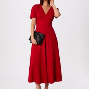 Red Panel Detail V Neck Maxi Dress Red Panel Detail V Neck Maxi Dress