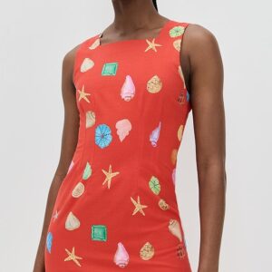 Never Fully Dressed Red Shell Ioana Mini Dress Red Shell Ioana Mini Dress