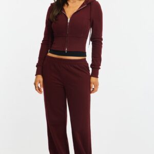 Red Track Pants Wide Leg