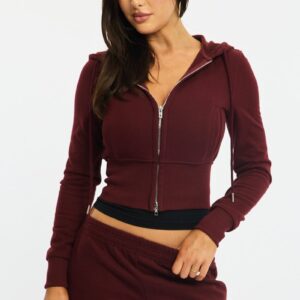 Red Zip Through Hoodie