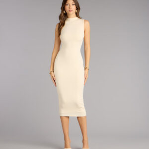 Windsor Refined Chic Ribbed Midi Dress Refined Chic Ribbed Midi Dress