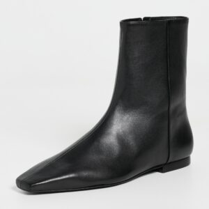 Remy Leather Flat Ankle Boots