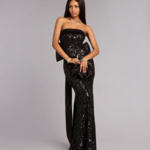 Windsor Renee Sequin Bow Mermaid Formal Dress Renee Sequin Bow Mermaid Formal Dress
