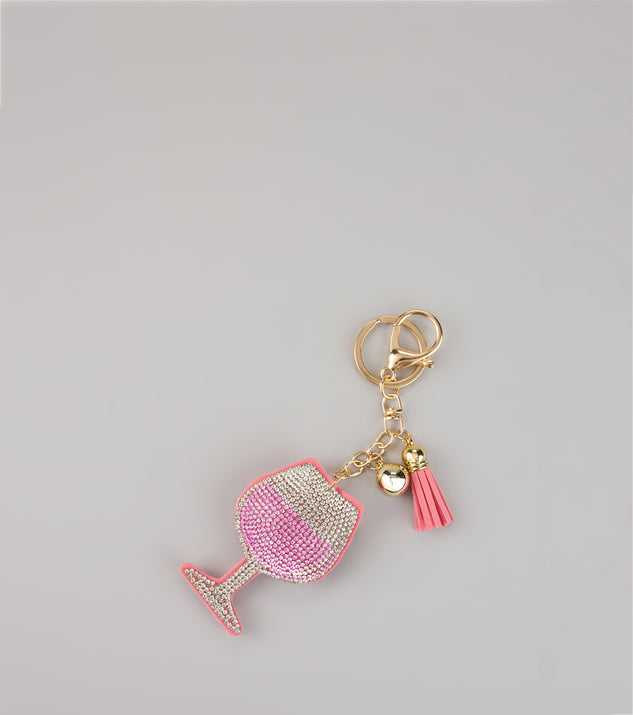 Windsor Rhinestone Wine Puff Keychain